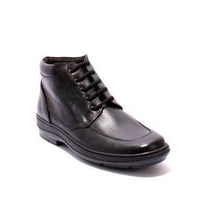 "Number One" 7741 Black Leather Lace-Up Wide Comfort Men Shoe Boot